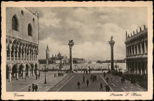 Cartolina Venedig Venezia Piazzetta Marco. 1928