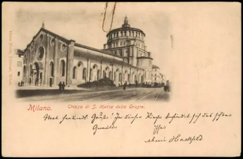 Cartolina Mailand Milano Chiesa di S. Maria delle Grazie. 1908