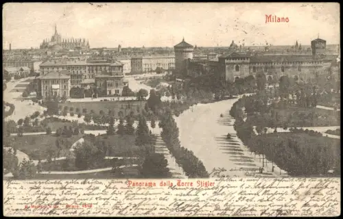 Cartolina Mailand Milano Panorama dalla Torre Stigler 1910