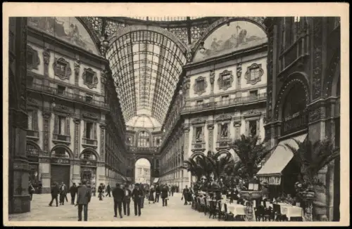Cartolina Mailand Milano Interno della Galleria Vittorio Emanuele II 1934