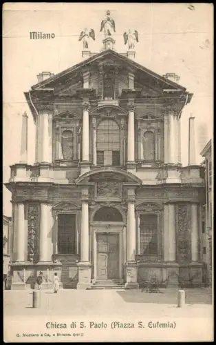 Cartolina Mailand Milano Chiesa di S. Paolo Piazza S. Eufemia 1912