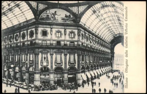 Cartolina Mailand Milano Ottagono della Galleria Vittorio Emanuele 1909