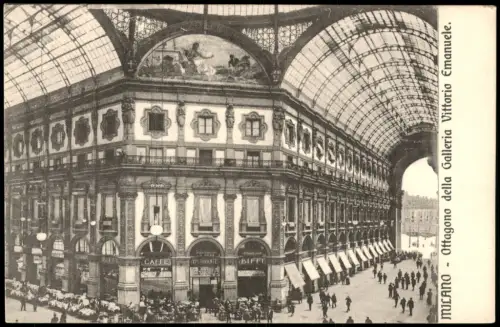 Mailand Milano Ottagono della Galleria Vittorio Emanuele - Cafe 1909