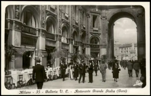 Mailand Milano Galleria V. E. Ristorante Grande Italia Gersi Fotokarte 1932