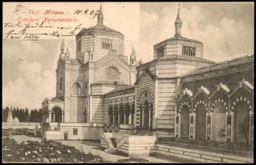 Cartolina Mailand Milano Cimitero Monumentale 1907