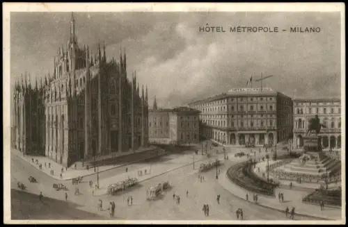 Cartolina Mailand Milano HOTEL METROPOLE 1928