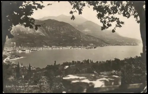 Cartolina Salò Lago die Garda Blick auf die Stadt 1925