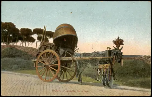 Cartolina Rom Roma Carretto di Vino. Typen Trachten 1912
