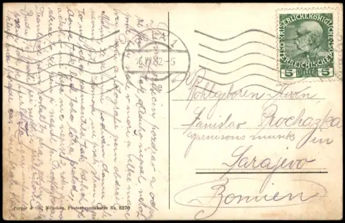 Postcard Ragusa Dubrovnik mit Insel Lacroma. 1912