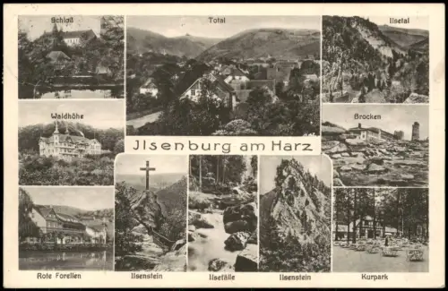 Ilsenburg Harz  mit Ilsefälle Brocken Rote Forellen Waldhöhe Kurpark uvm. 1937