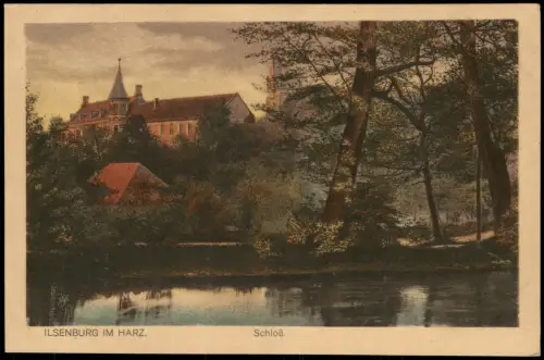 Ansichtskarte Ilsenburg (Harz) Teich, Partie am Schloss 1910