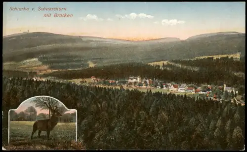 Schierke Panorama-Ansicht mit Brocken Schierke v. Schnarchern 1920