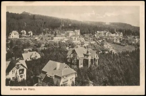 Ansichtskarte Schierke Panorama-Ansicht Blick auf Villen im Harz 1910