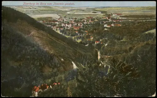 Ansichtskarte Ilsenburg (Harz) im Harz vom Ilsestein gesehen. 1924