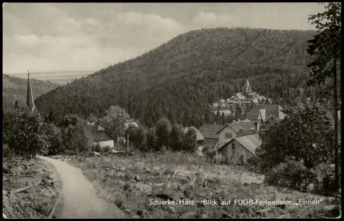 Ansichtskarte Schierke DDR AK Blick auf FDGB-Ferienheim Einheit 1958