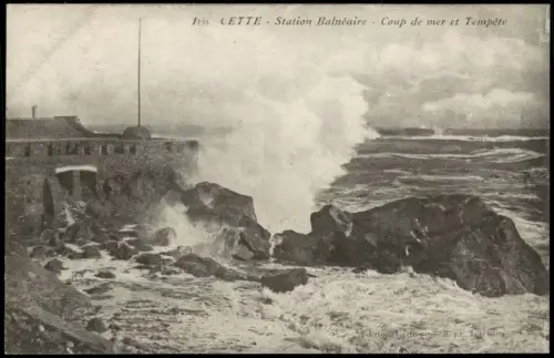 CPA Sète Cette Station Balnéaire - Coup de mer et Tempête 1916