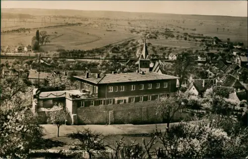Ansichtskarte Zwingenberg (Bergstraße) Jugendherberge und Fernsicht 1938