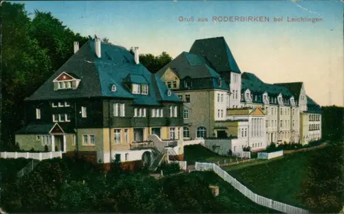 Ansichtskarte Roderbirken-Leichlingen Vereinslazarett 1915  gel. Feldpoststempel