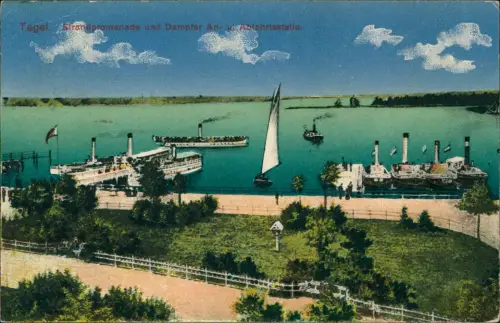 Tegel-Berlin Strandpromenade und Dampfer An- Abfahrtsstelle. 1924