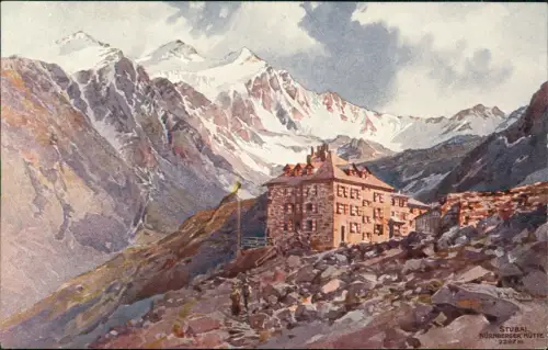 Ansichtskarte Neustift im Stubaital Nürnberghütte Künstlerkarte 1912
