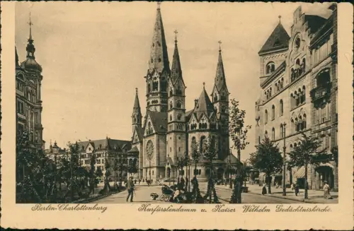 Charlottenburg-Berlin Kurfürstendamm Kaiser Wilhelm Gedächtniskirche. 1922