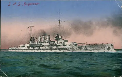 Schiffe Schifffahrt Kriegsschiffe Marine S. M. S. Helgoland 1916