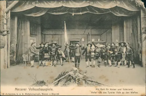 Cartolina Meran Merano Meraner Volksschauspiele. Bühne 1912