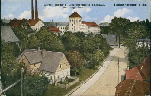 Ansichtskarte Seifhennersdorf Zigarettenfabrik YENIDZE 1924
