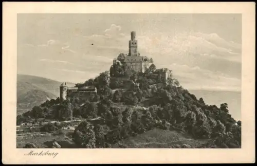 Ansichtskarte Braubach Blick auf die Marksburg 1924