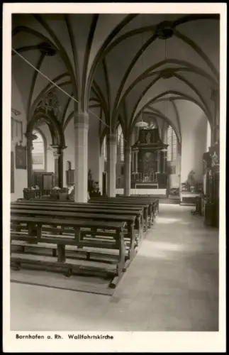 Bornhofen-Kamp-Bornhofen Wallfahrtskirche - Innen, Altar teilcoloriert 1962