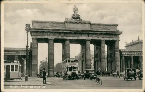 Ansichtskarte Mitte-Berlin Brandenburger Tor Bus Straßenbahn Verkehr 1939