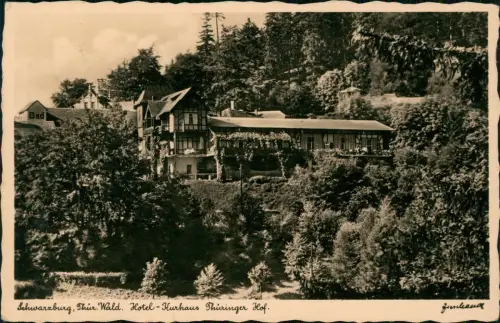 Ansichtskarte Schwarzburg Hotel - Kurhaus Thüringer Hof. 1938