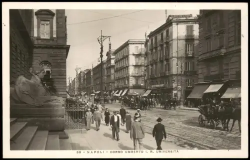 Cartolina Neapel Napoli Corso Umberto i. R. Universita 1929