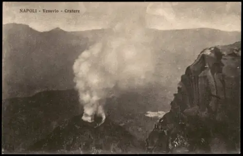 Cartolina Neapel Napoli Cratere Vesuv Vesuvio Vesuvius draufsicht 1913