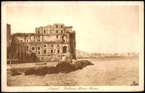 Cartolina Neapel Napoli Naples Zalazzo Donn Anna. 1928