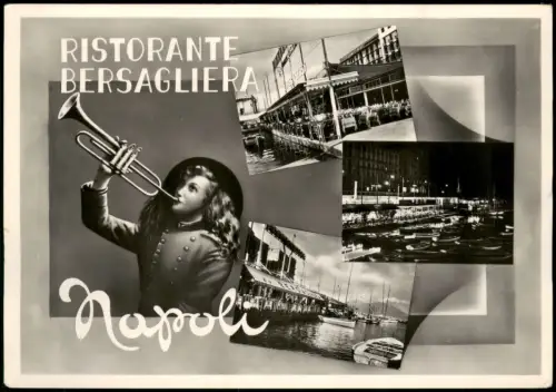Cartolina Neapel Napoli RISTORANTE BERSAGLIERA Mehrbild 1962