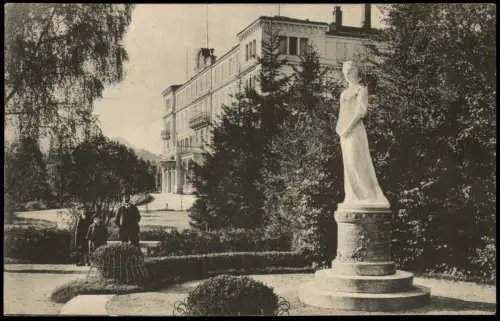 Ansichtskarte Salzburg Kaiserin Elisabeth-Denkmal mit Hotel Europa 1907