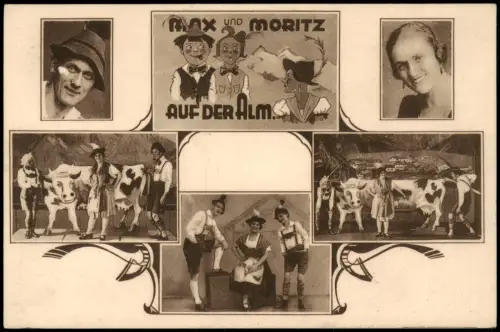 Schausteller Schauspieler Max und Moritz auf der Alm Mehrbild 1920