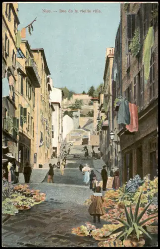 CPA Nizza Nice Rue de la vieille ville. 1912