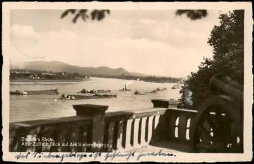 Bonn Panorama-Ansicht Alter Zoll mit Blick auf das Siebengebirge 1939