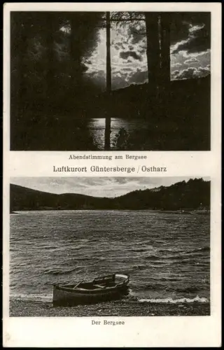 Güntersberge Harz Harzgerode Abendstimmung  Bergsee, Stimmungsbild Foto-AK 1940