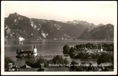 Gmunden Salzkammergut Panorama Traunsee Schloss Orth schlafende Griechin 1957