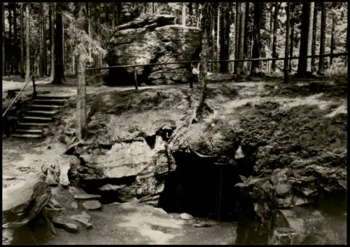Ehrenfriedersdorf Naherholungsgebiet Greifensteine Stülpner-Höhle DDR AK 1964