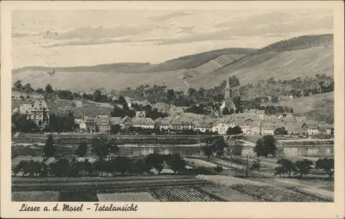 Ansichtskarte Lieser Mosel - Totalansicht 1938
