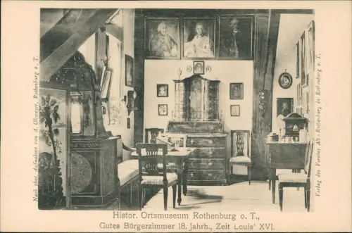 Rothenburg ob der Tauber Gutes Bürgerzimmer 18. Jh. Ortsmuseum 1918