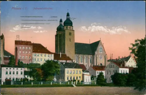 Ansichtskarte Plauen (Vogtland) Stadtpartie Johanniskirche 1917