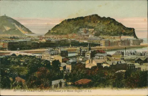 San Sebastian Donostia / Donosti Le Ciudad y el Monte Urgull. LL. 1915