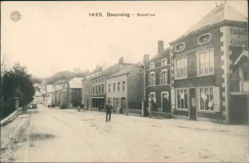 Postkaart Beauraing Grand Rue 1917  b. Namur gel. Feldpoststempel WK1