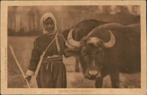 Ansichtskarte  Trachten Typen Balkan Büffelhirt 1917