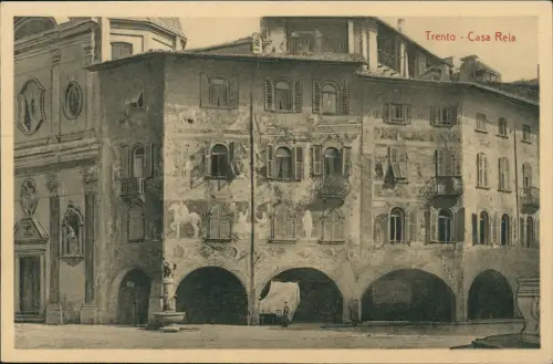 Cartolina Trient Trento Casa Rela 1912